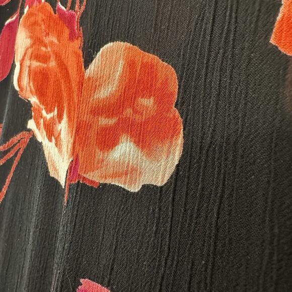 Vtg American Angel Dress Womens 3X Black Floral Maxi Flowy Gauzy Semi Sheer 90s - Picture 5 of 16